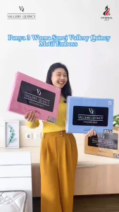 Live Flash Sale - Sprei Vallery Quincy King B4 180x200 Tinggi 30cm Bantal 4 Guling 2 - Motif Polos Embossed