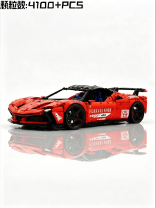 Gạch Xây Mô Hình Ferrari SF90XX Màu Đỏ Đã Sửa Chữa