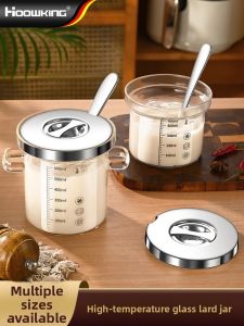 Food Grade Pork Fat Container High Temperature Resistant Oil Hot Pepper Sauce Specialty Jar Kitchen Storage Bottle Luxury Style Japanese Design