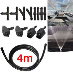 Universal 1/2/3/4mm Car Windshield Washer Hose with Connector T Y Through Used for Front Window Headlight Pump Car Parts