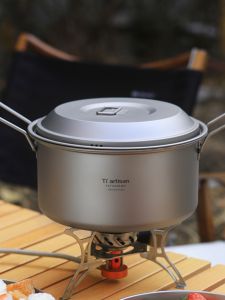 Titanium Craftsman Pure Titanium Outdoor Steamer Large Capacity Soup Pot Camping Pot Camping Hot Pot Non-Titanium Alloy Titanium Wok Suit