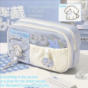 Adorable Large Capacity multi-layer drawstring pencil case portable and large capacity stationery storage office supplies