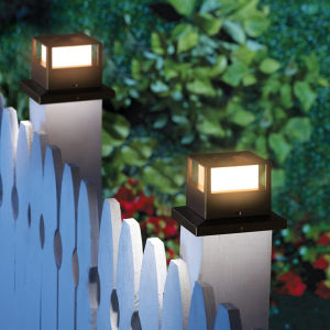 Waterproof Outdoor Solar Column Light LED Lighting Fence Pillar Head Lamps Garden Courtyard Lamp