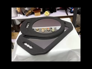 Black Hand Mirror Barber Hand Held Foam Mirror With Handle For Salon Barber Shops And Home