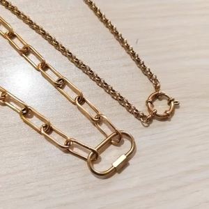 Personalized DIY Jewelry Openable Clasp Stainless Steel Link Chain Necklace Paper Clip Chain Womens Custom Jewelry