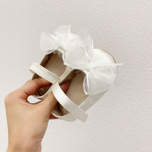 Princess Style Baby Shoes with Butterfly Knots Anti-Slip Walkers for 1-3 Year Old Girls Suitable for 100 Days Ceremony And Birthday