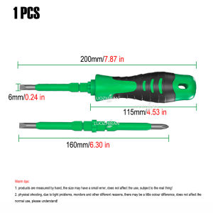 Dual Head Insulated Screwdriver Phillips Slotted Magnetic Bit High Voltage Anti-Electric Shock Hand Tool for Circuit Maintenance