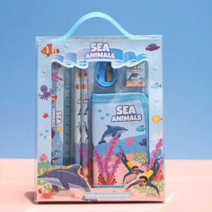 Kawaii Stationery Sets Gifts Cartoon Animal Included Wallet Pencils Sharpener Eraser Ruler Sets