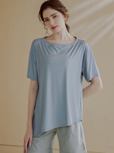 New 2024 Womens Sport Short Sleeve T-Shirt Quick Dry Yoga Wear Running Exercise Clothes Breathable Moisture Wicking over Hip