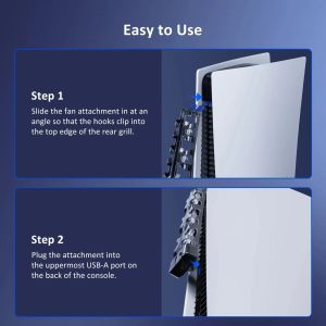 Cooling Fan For PS5 Slim Disc/Digital Console Cooling System with USB 3.0 Port Cooler For PlayStation 5 Slim Accessories
