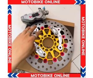 ( hệ thống phanh)Combo 3 món kèm 2 ốc salayza (10li25) size 267mm gắn các dòng xe máy thông dụng