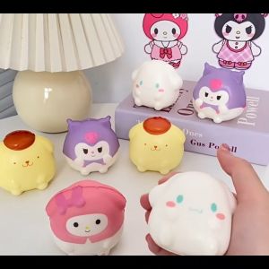 Ivorybaby Mainan Squishy Sanrio Bulat/Squishy Slow Sanrio Karakter/Mainan Stres Yang Lembut