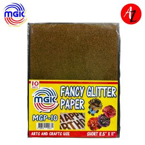 MGK BROWN Fancy Glitter Paper Letter Size 10 Sheets