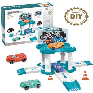Wonderful Toys Childrens Mini Parking Lot Toy Car Building DIY Assembled Three-dimensional Earth Track Car Model Pretend Combination Set Toys For Kids