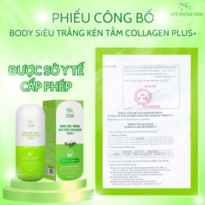 NDK kem body siêu trắng kén tằm colagen plus+ NL293 cấp ẩm dưỡng trắng chống nắng da toàn thân 200mll