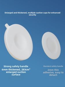 Bathroom Safety Grab Bar Non-Slip Toilet Rail Elderly Assistance Handrail No Drilling Required Adhesive Suction Cup Handle