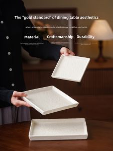 YOGEHOME | Beautiful Hammered Ceramic Dish for Steak and Desserts