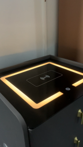 Acero Furniture - Nakas Brankas Digital Modern With LED Light Nirkabel & Speaker Berkualitas NK-209