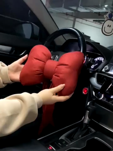 Ribbon Car Neck Rest Cushion Headrest Pillow Car Pillow Car Neck Pillow Adjustable Cotton Car Seat Myvi Axia Alza Bezza