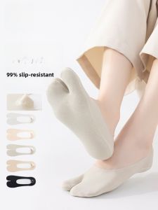 miiow | Womens Summer Boat Socks Invisible Split Toe Anti-slip Non-fall Cotton Socks Comfortable Lightweight Breathable Ankle High