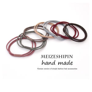 My Natural 1 pcs 3 In 1 Girls Elastic Hairbands Ponytail Holder Rubber Band简约三线合一韩版发圈发绳