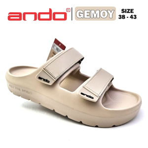 Sandal Anak Remaja Laki Laki – Sandal Pria Dewasa – ANDO – GEMOY – Size 38-43 – Slip On – Slop – Casual – Outdoor – Fashion Cream