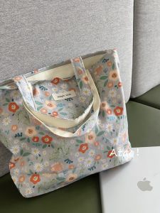 Túi Vải Canvas Họa Tiết Hoa Tươi Túi Xách Nữ Túi Vải Mềm Có Khóa Kéo Túi Đựng Đồ Dùng Học Tập Đa Năng Cho Nữ
