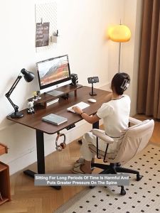 LENOBLE 140/160CM  Height Adjustable Ergonomic Desk  Automatic lifting table  Standing Table  Big desktop wood table Office tableMeja Belajar/升降桌