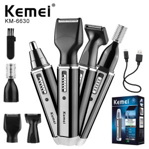 Kemei-6630 Nose Hair Trimmer For Nose Ear Cleaner Rechargeable Nose Trimmer Beard Trimer For Men Shaver Eyebrow Grooming Set