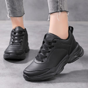 Fall Brand Womens Shoes Sport Sneakers New Leather Surface Waterproof Lightweight Casual Thick Bottom Dad Shoes Women