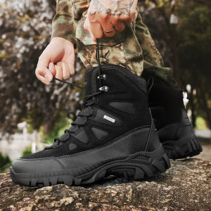 ORNGMALL Mens Hiking Boots High Quality Tactical Waterproof with Non slip Wear Resistant Sole Perfect for Military and Outdoor Use Size 39-47