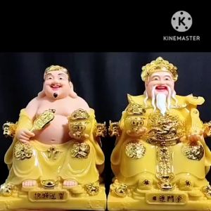 [ CAO 25 CM ] THẦN TÀI THỔ ĐỊA PHÚ QUÝ - MÀU VÀNG [ COMPOSITE + BỘT ĐÁ  ]