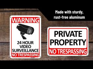 No Trespassing-24 Hour Video Surveillance Sign for CCTV Security Camera