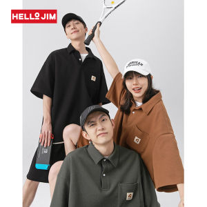 HELLO JIM Waffle Polo tshirt for Men 2023 new style simplicity loose polo for women oversize shirt men  K1819