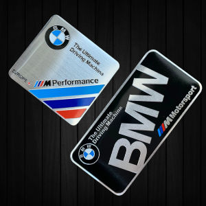 BMW Aluminum Badge Sticker Decal Car Logo for BMW Black+Silver