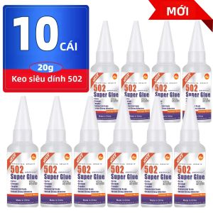 LOOLIFL | 15PCs 502 Keo Dán Tức Thì Siêu Mạnh Keo Cyanoacrylate Khô Nhanh Cho Da Cao Su Gỗ Kim Loại - Gel Liên Kết Cao Trong Suốt Với Bộ Phân Phối Chính Xác 20g
