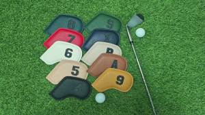 10Pcs Golf Iron Head Covers Colorful PU Leather Oil Edge Process Durable Exquisite Protection Fits Multiple Golf Club Types