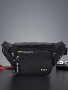 VOLUNTEER | Mens Multi-Layer Oxford Cloth Crossbody Chest Bag Fashionable Mid-Aged Backpack Casual Style Zipper Closure Soft Shoulder Bag