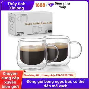 Ly Nước Trong Suốt Chống Nhiệt Double Wall