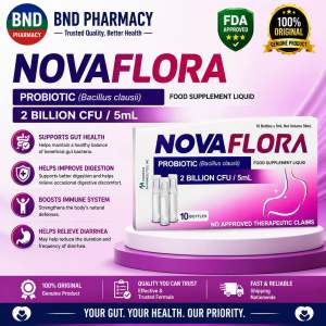 NOVAFLORA Probiotic Bacillus Clausii 2 Billion CFU/5ml 10 Bottles Gut Supplement FDA Approved BNDPHARMA