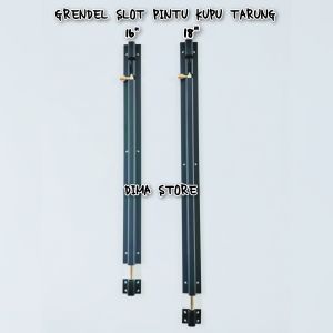 Slot Pintu Kupu Tarung 16" 18" Hitam Dop Grendel Pintu Minimalis Ukuran Panjang Gembok Anti Karat Kuat Dan Awet