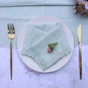 Vải Khăn Ăn Vải Lanh Cotton Linen Viền Tua Rua Phong Cách Mỹ Vải Vải Đơn Đám Cưới Tiệc Sinh Nhật Trang Trí Nhà