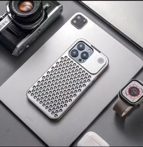 R-just Aluminum alloy phone case For iPhone 16 15 14 13 12 Pro Max Plus Aromatherapy tablets Casing