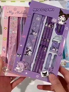 ชุดเครื่องเขียน ดินสอ ลายการ์ตูน Melody Kulomi สำหรับเด็ก 8 ชิ้น ราคาเสริมและเสริมความสวยงามสำหรับของขวัญวันเกิด น่ารัก