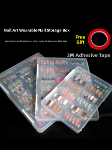 Transparent Waterproof Nail Art Wearable False Nails Storage Box Display Sample Book for Beauty Tools Any Skin Type