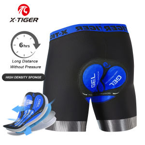 X-TIGER Mens Cycling Underwear Shorts 5D Padded Sports Riding Bike Bicycle MTB Liner Shorts with Anti-Slip Leg Grips