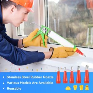 22/24/26PCS Stainless Steel Caulk Nozzle Applicator Caulking Finisher Glue Silicone Sealant Finishing Tool Kitchen Bathroom Sink Joint