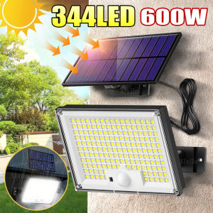 600W 344LED Outdoor Solar Lights Super Bright Motion Sensor Security Light Solar Flood Lamps For Wall Garage Courtyard Garden