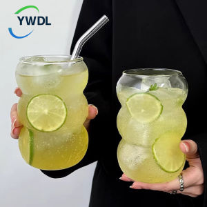 Ly Thủy Tinh Trong Suốt Cho Cà Phê Lạnh Có Ống Hút 350/550Ml Món Tráng Miệng Nước Sữa Drinkware Cốc Thân Thiện Với Môi Trường Đảng Cocktail Teacup