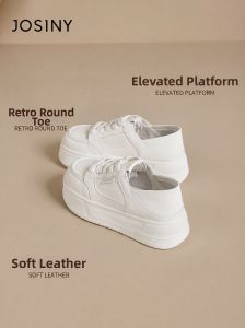 Josiny | Summer Casual Thick Sole Height Increasing Womens White Shoes